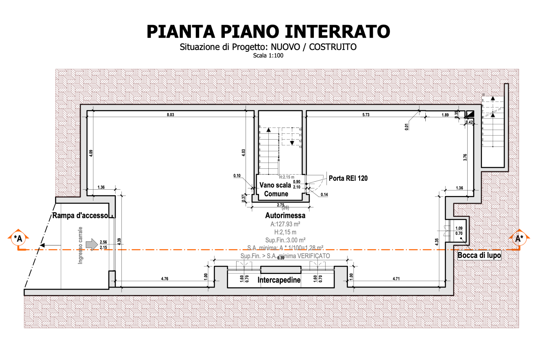 Pianta dell’autorimessa